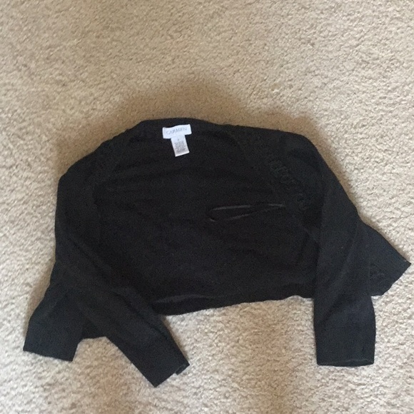 Black Carmen Marc valvo cropped Cardigan - Picture 1 of 3